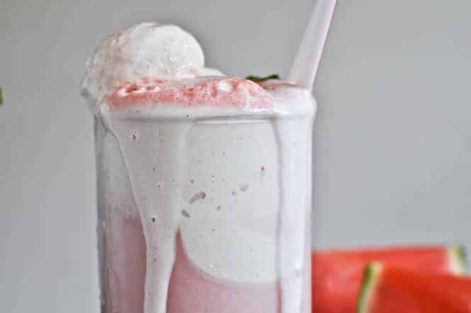 Fresh Mint and Watermelon Soda Floats I howsweeteats.com Fresh Mint and Watermelon Soda Floats I howsweeteats.com