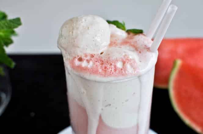 Fresh Mint and Watermelon Soda Floats I howsweeteats.com Fresh Mint and Watermelon Soda Floats I howsweeteats.com