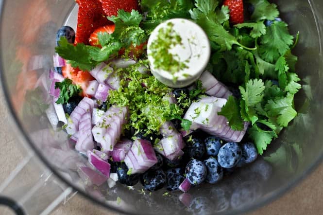 Blueberry Lime Salsa I howsweeteats.com Blueberry Lime Salsa I howsweeteats.com