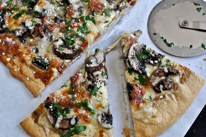 Whole Wheat Fontina Portobello Pizza I howsweeteats.com Whole Wheat Fontina Portobello Pizza I howsweeteats.com