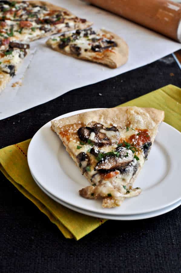Whole Wheat Fontina Portobello Pizza I howsweeteats.com Whole Wheat Fontina Portobello Pizza I howsweeteats.com
