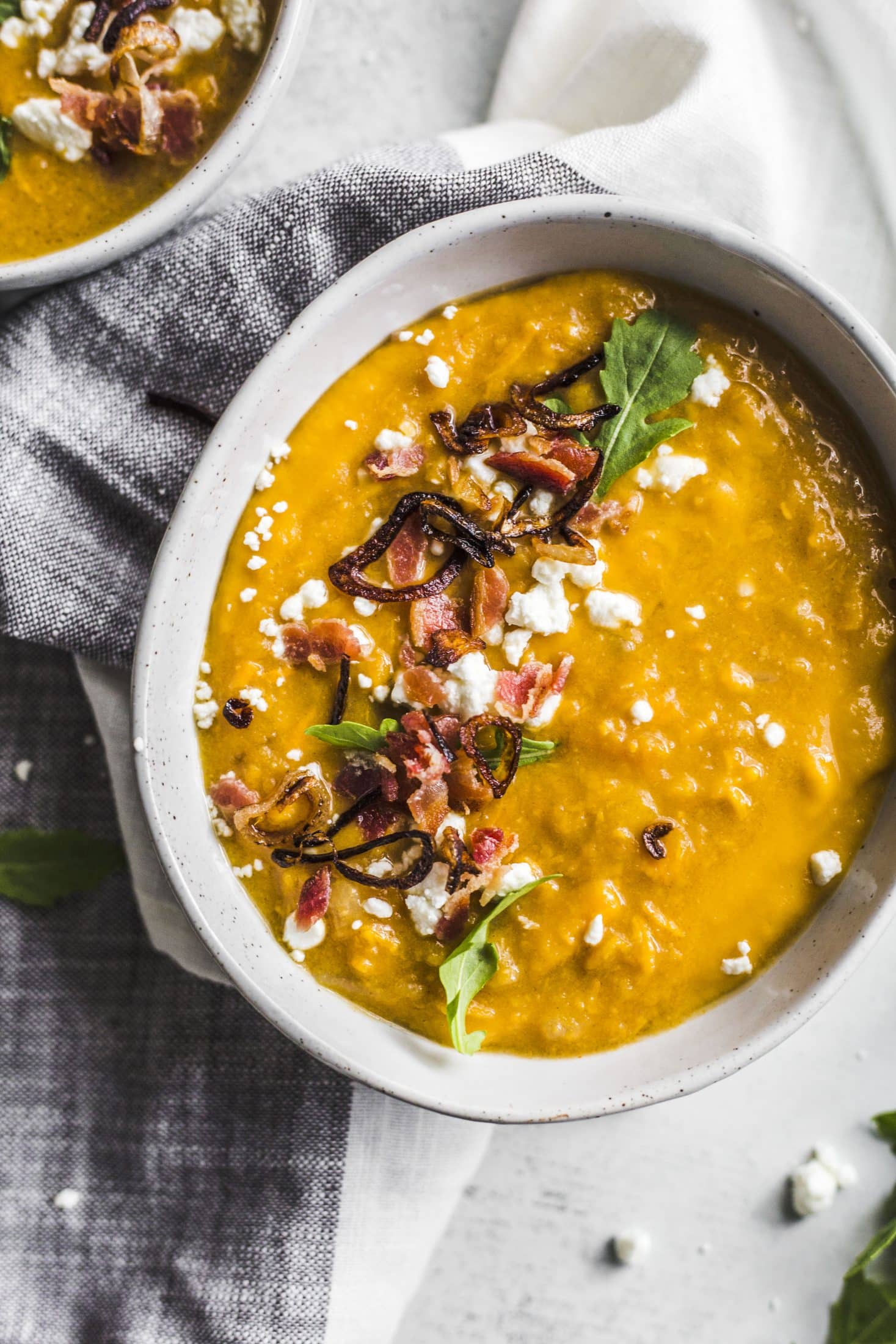 loaded baked sweet potato soup I howsweeteats.com