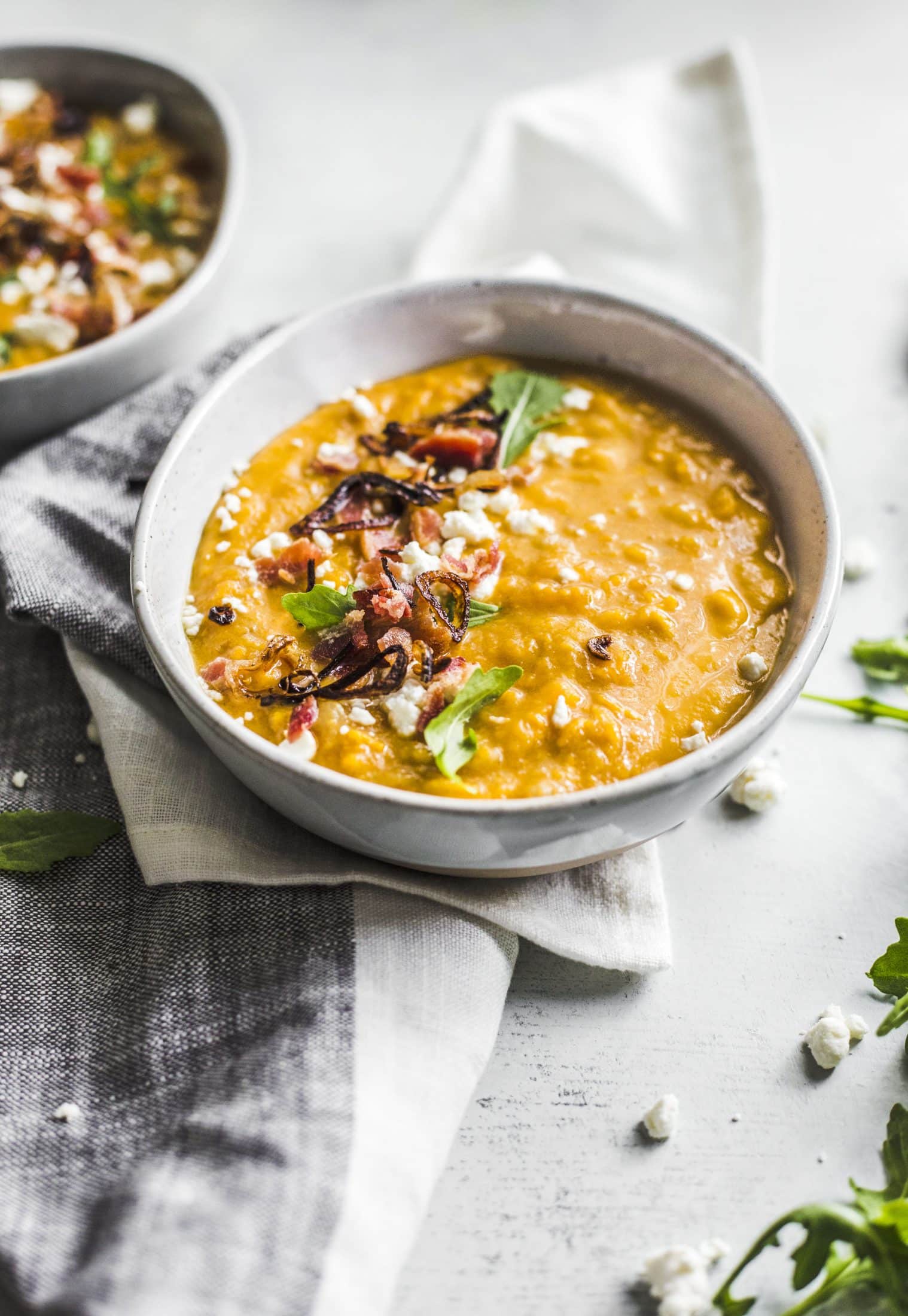 loaded baked sweet potato soup I howsweeteats.com