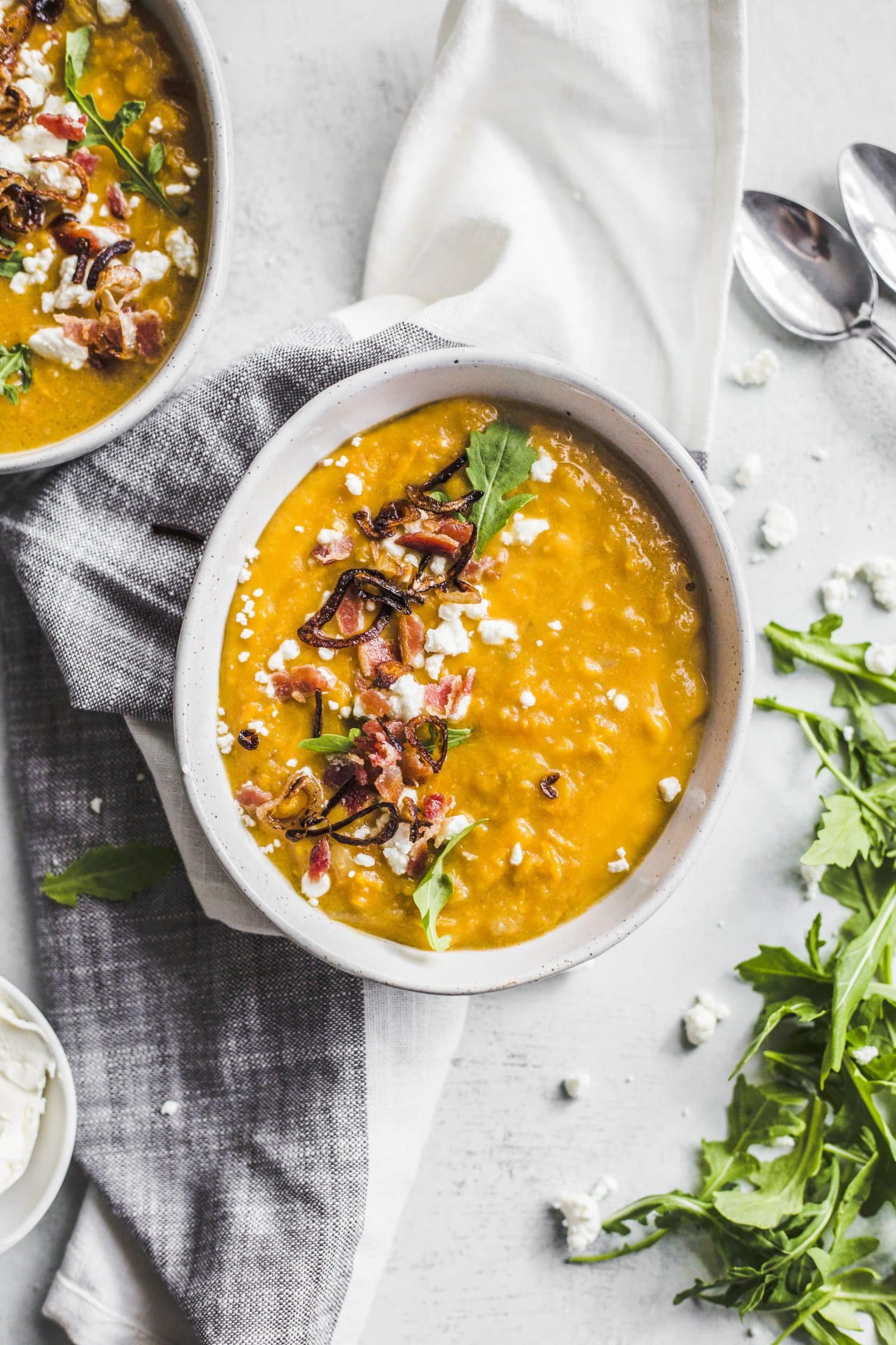 loaded baked sweet potato soup I howsweeteats.com