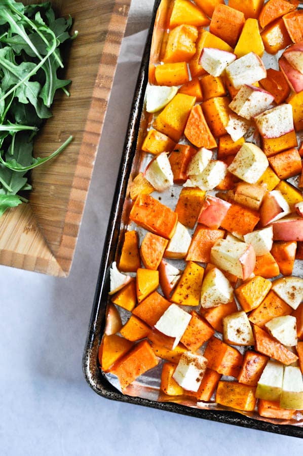 roasted autumn panzanella salad I howsweeteats.com