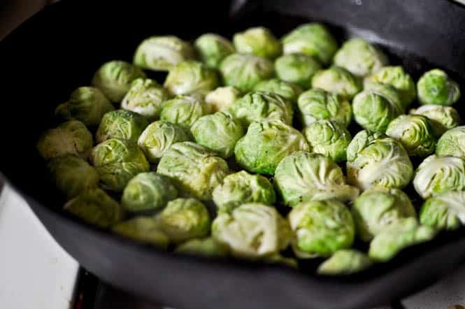 Pan Roasted Brussels Sprouts with Brown Butter and Toasted Pecans I howsweeteats.com Pan Roasted Brussels Sprouts with Brown Butter and Toasted Pecans I howsweeteats.com