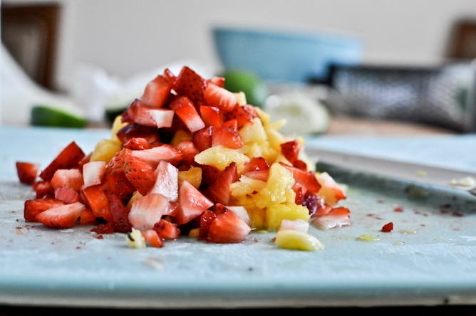 Sweet Corn Fritters with Jalapeño Whipped Cream and Fruit Salsa I howsweeteats.com Sweet Corn Fritters with Jalapeño Whipped Cream and Fruit Salsa I howsweeteats.com