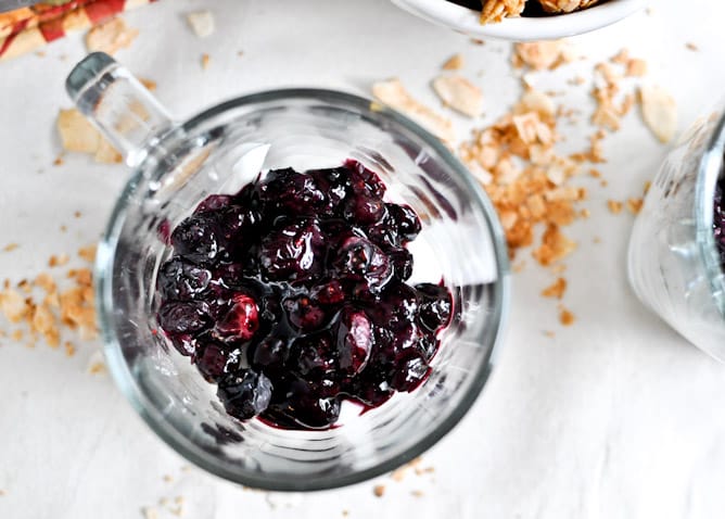 Roasted Blueberry Coconut Quinoa Parfaits with Coconut Granola I howsweeteats.com Roasted Blueberry Coconut Quinoa Parfaits with Coconut Granola I howsweeteats.com