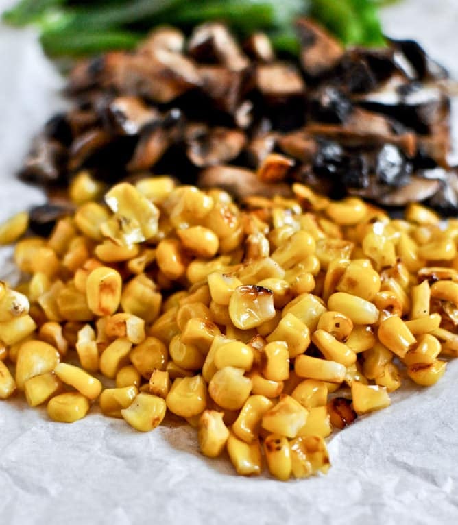 Grilled Corn, Mushroom + Roasted Poblano Tacos with Chipotle Crema I howsweeteats.com Grilled Corn, Mushroom + Roasted Poblano Tacos with Chipotle Crema I howsweeteats.com