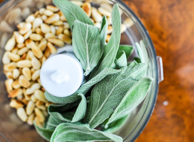 Butternut Squash, Sage Pesto and Prosciutto Pizza I howsweeteats.com Butternut Squash, Sage Pesto and Prosciutto Pizza I howsweeteats.com