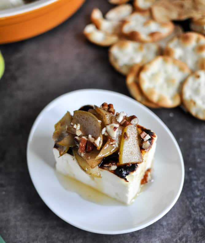 Broiled Feta with Caramelized Cinnamon Pears I howsweeteats.com Broiled Feta with Caramelized Cinnamon Pears I howsweeteats.com