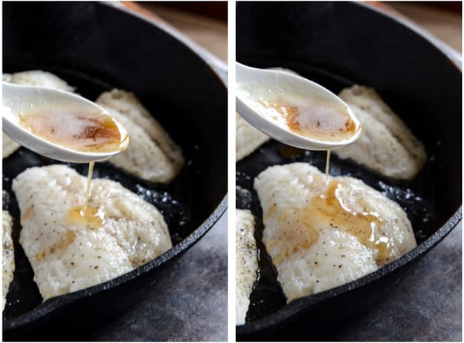 Brown Butter Tilapia with Toasted Basil Butter Breadcrumbs I howsweeteats.com Brown Butter Tilapia with Toasted Basil Butter Breadcrumbs I howsweeteats.com