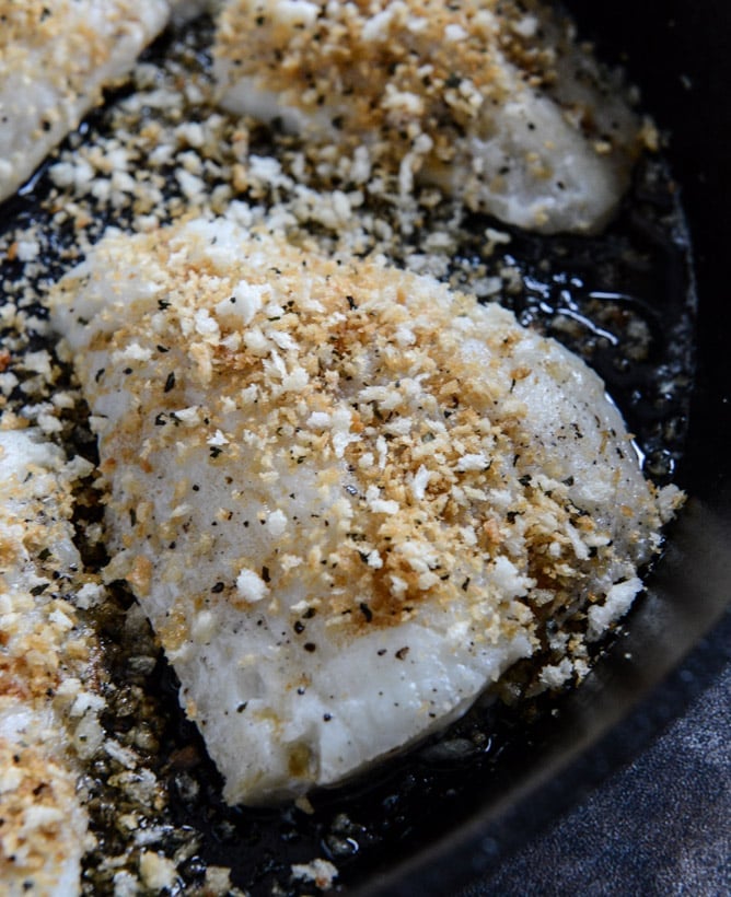 Brown Butter Tilapia with Toasted Basil Butter Breadcrumbs I howsweeteats.com Brown Butter Tilapia with Toasted Basil Butter Breadcrumbs I howsweeteats.com
