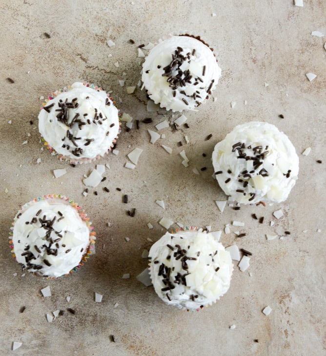 Fudge Brownie and Coconut Ice Cream Cupcakes I howsweeteats.com Fudge Brownie and Coconut Ice Cream Cupcakes I howsweeteats.com