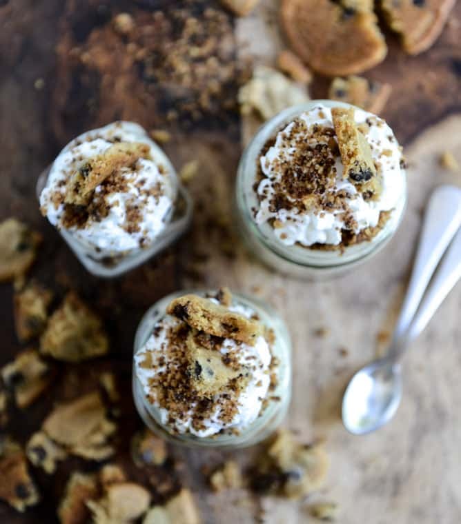Easy Chocolate Chip Cookie Cheesecake Parfaits I howsweeteats.com Easy Chocolate Chip Cookie Cheesecake Parfaits I howsweeteats.com