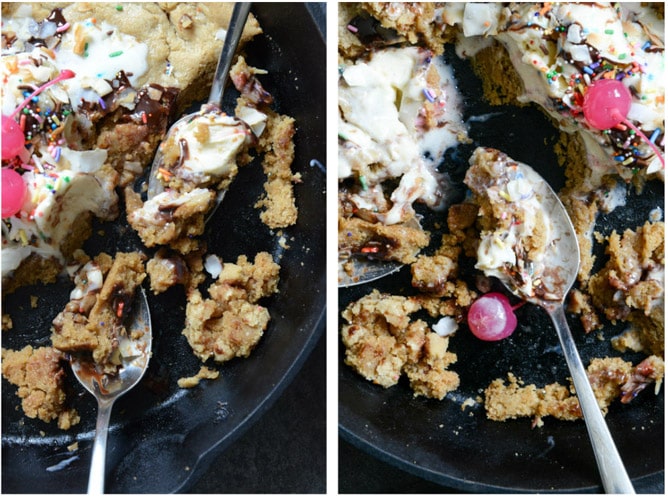 Peanut Butter Skillet Cookie I howsweeteats.com Peanut Butter Skillet Cookie I howsweeteats.com