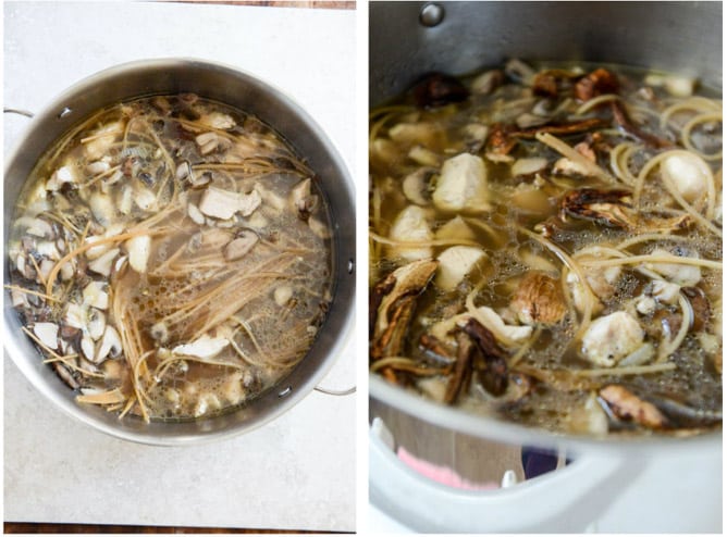 Chicken + Mushroom Noodle Soup with Poached Eggs I howsweeteats.com Chicken + Mushroom Noodle Soup with Poached Eggs I howsweeteats.com