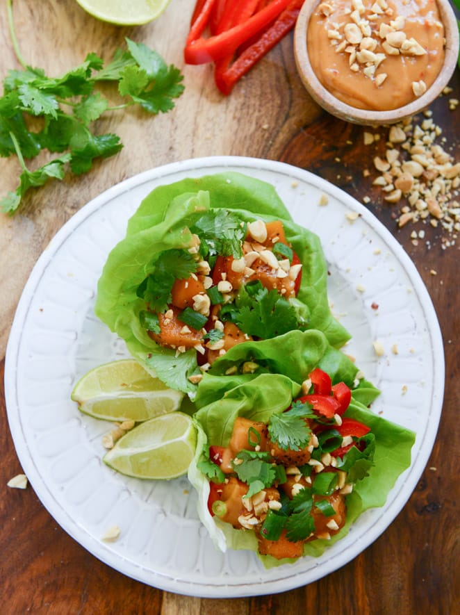 Chili Caramelized Thai Butternut Squash Lettuce Wraps I howsweeteats.com Chili Caramelized Thai Butternut Squash Lettuce Wraps I howsweeteats.com