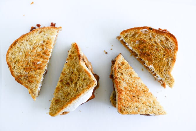 Toasted Bacon Fluffernutters I howsweeteats.com Toasted Bacon Fluffernutters I howsweeteats.com