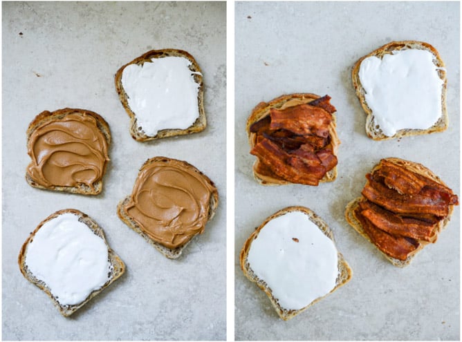 Toasted Bacon Fluffernutters I howsweeteats.com Toasted Bacon Fluffernutters I howsweeteats.com