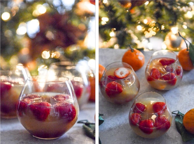 Strawberry Satsuma Champagne Sangria I howsweeteats.com Strawberry Satsuma Champagne Sangria I howsweeteats.com