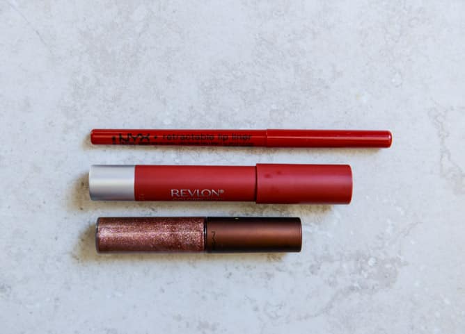 NYX red lip liner, revlon standout matte balm, MAC underdressed lipglass I howsweeteats.com NYX red lip liner, revlon standout matte balm, MAC underdressed lipglass I howsweeteats.com