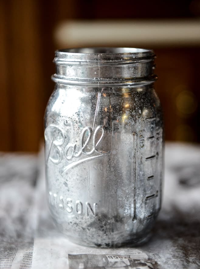 DIY vintage mirror metallic mason jars I howsweeteats.com DIY vintage mirror metallic mason jars I howsweeteats.com
