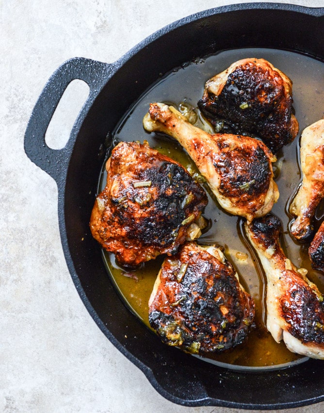 Beer Glazed Citrus Chicken with Orange Arugula Greens I howsweeteats.com Beer Glazed Citrus Chicken with Orange Arugula Greens I howsweeteats.com