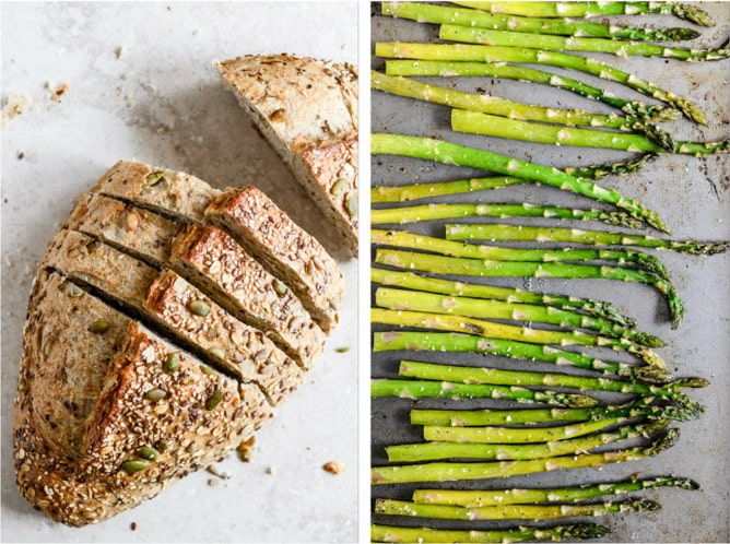 Roasted Sesame Asparagus Toasts with Poached Eggs I howsweeteats.com Roasted Sesame Asparagus Toasts with Poached Eggs I howsweeteats.com