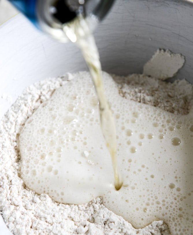 Beer Battered Fish Tacos with Mango Margarita Salsa and Jalapeño Crema I howsweeteats.com