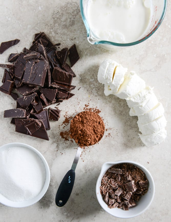 Milk Chocolate Goat Cheese Ice Cream with Ganache Fudge Chunks I howsweeteats.com