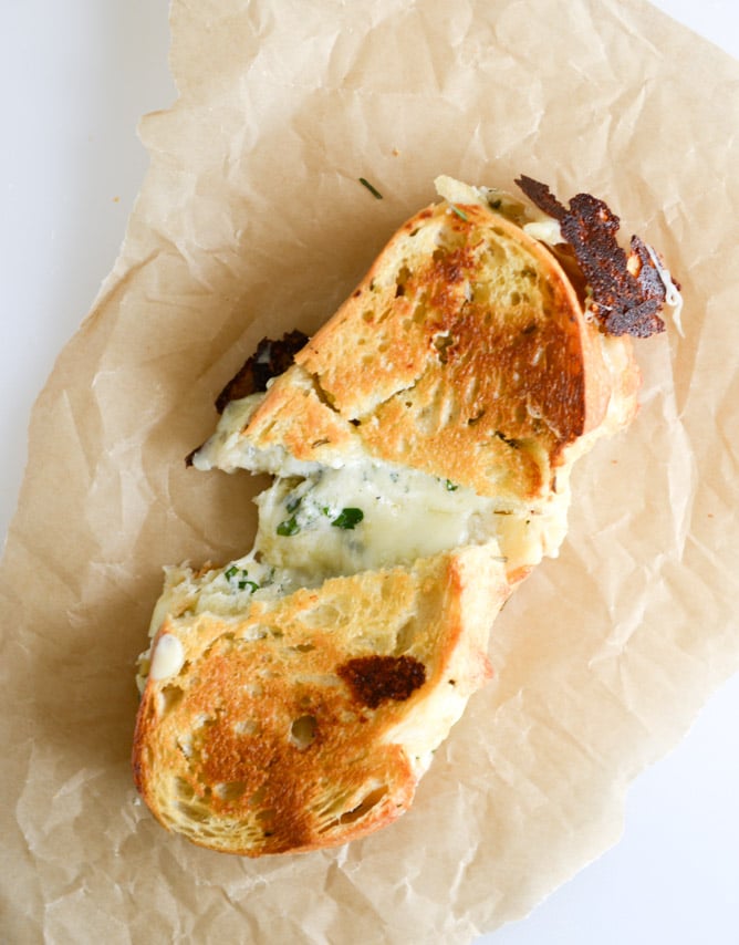 white pizza grilled cheese I howsweeteats.com