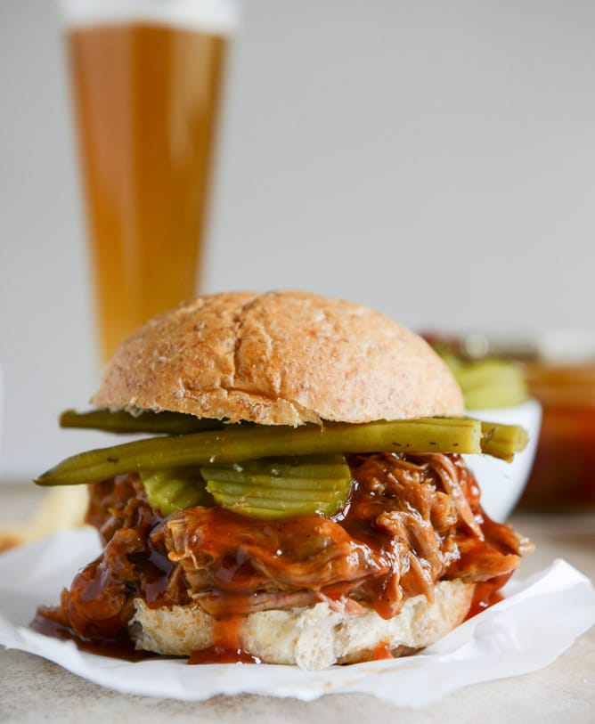 saucy pulled pork sandwiches I howsweeteats.com