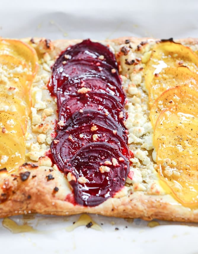 beet, goat cheese & honey tart I howsweeteats.com