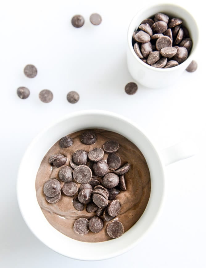 whipped double chocolate chip chia pudding I howsweeteats.com