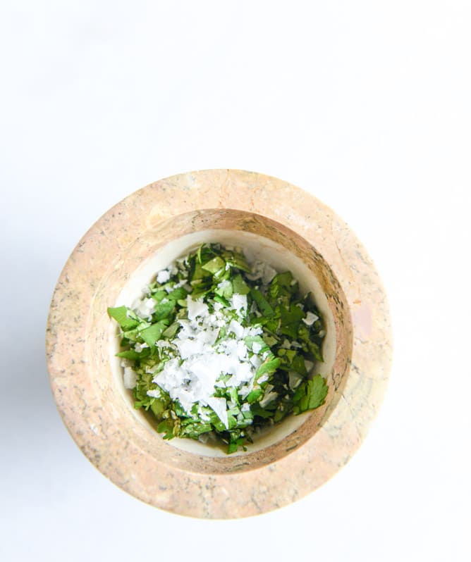 herb salted garlic parmesan french fries I howsweeteats.com