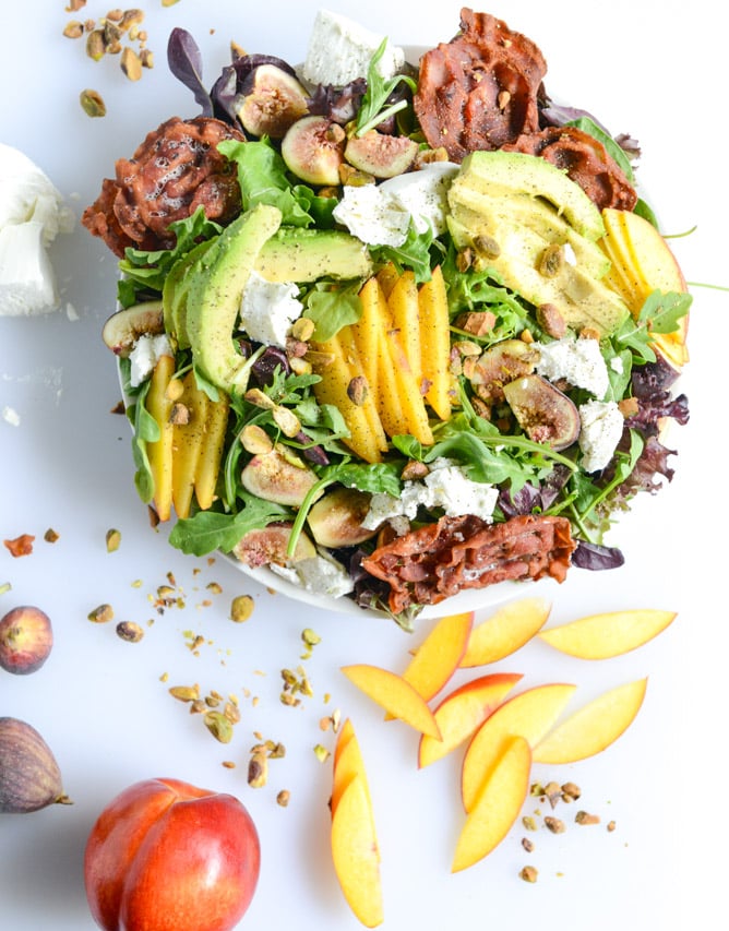 nectarine and fig summer salad with crispy pancetta I howsweeteats.com
