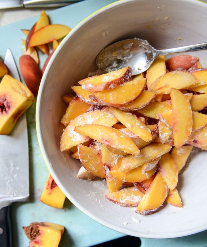 ginger peach galette with almond crust I howsweeteats.com