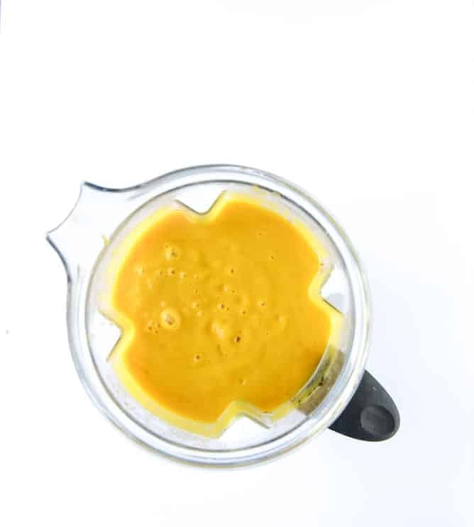 smoked gruyere butternut soup with spicy chickpeas I howsweeteats.com