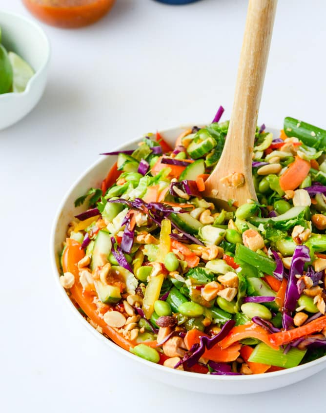 thai crunch brussels sprouts I howsweeteats.com