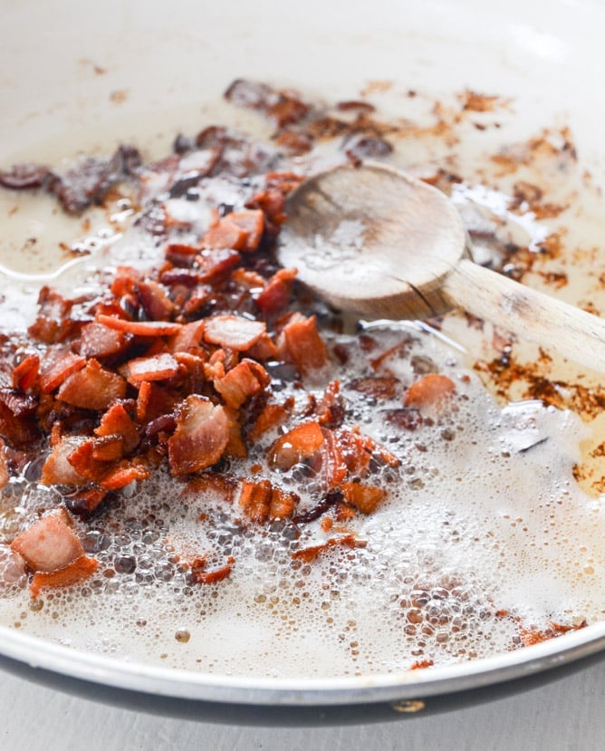 charred cauliflower carbonara I howsweeteats.com