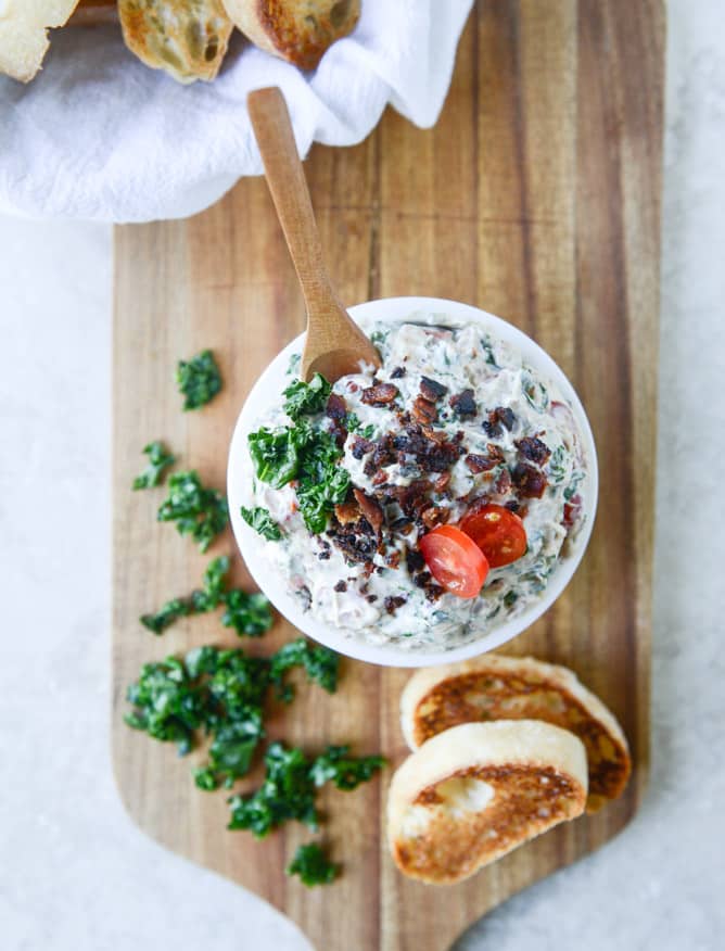 grilled kale BLT dip I howsweeteats.com