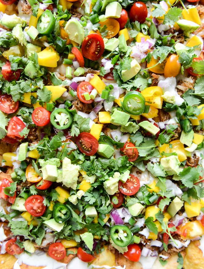 crispy carnitas oven nachos I howsweeteats.com