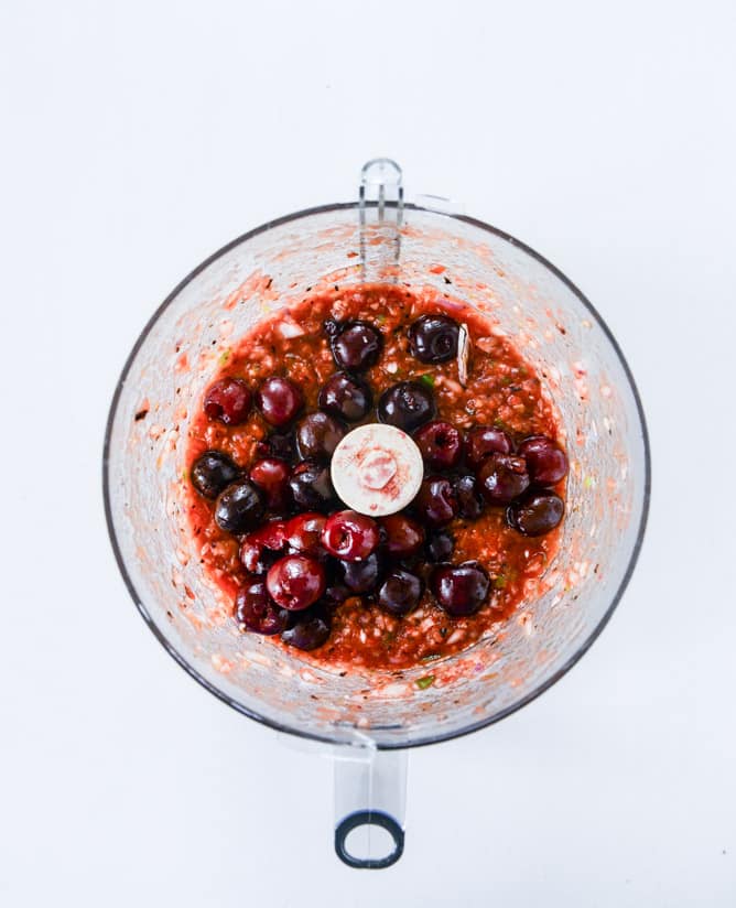 grilled cherry salsa I howsweeteats.com