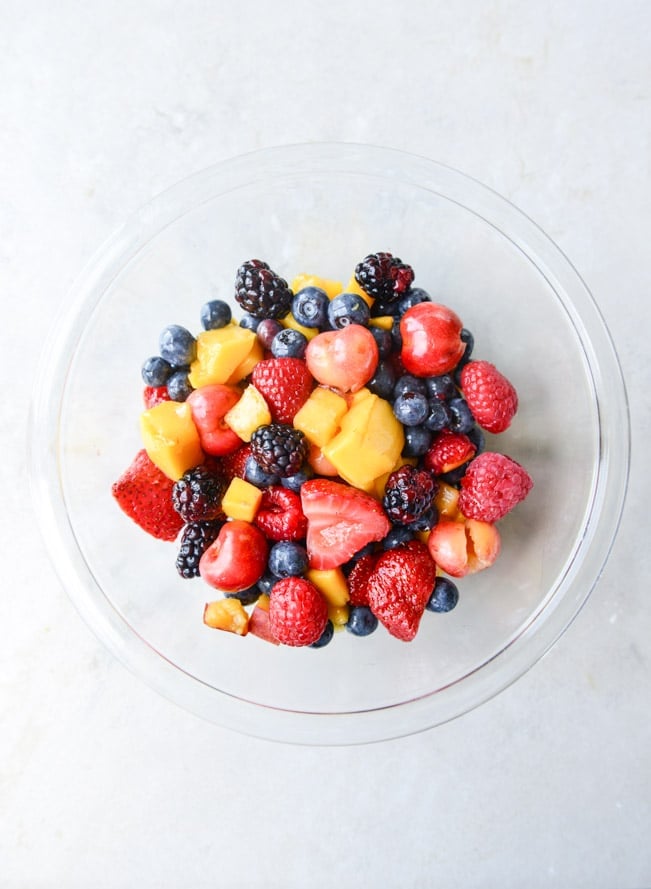 summer fruit parfaits with brown butter shortbread and coconut cream I howsweeteats.com