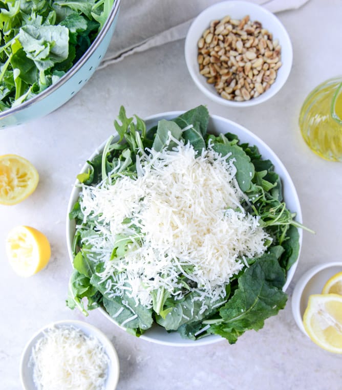 kale arugula reggiano salad I howsweeteats.com
