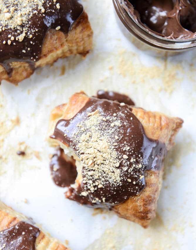 nutella s'mores puff pastry pop tarts I howsweeteats.com