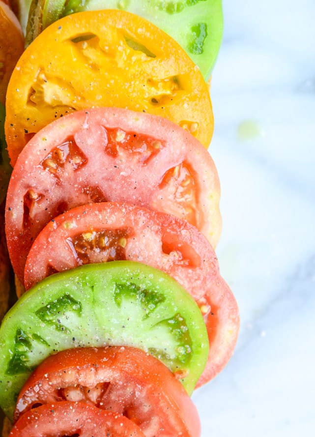 heirloom tomato, avocado and burrata grilled garlic toast I howsweeteats.com