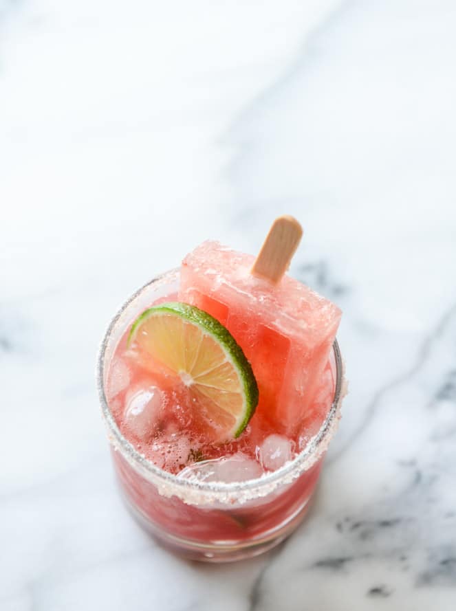 salted watermelon margarita popsicles I howsweeteats.com