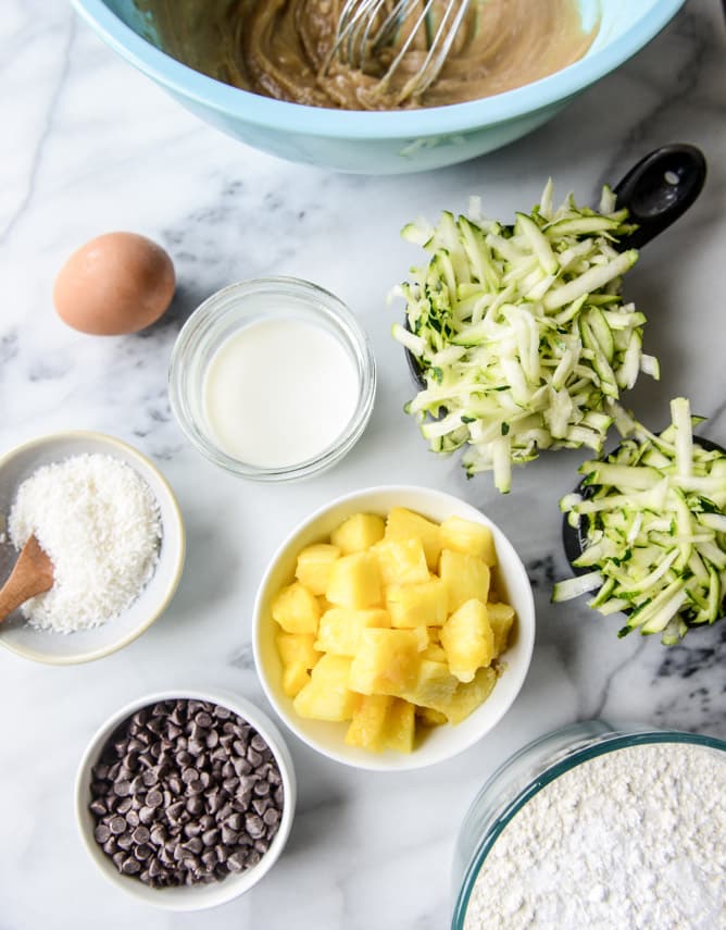 fresh pineapple zucchini skillet cake I howsweeteats.com